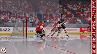 NHL 22: Canada vs Switzerland IIHF World Juniors Highlights - Broadcast Camera | Round 2 Elimination