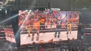 Shawn Micheals, Mick Foley, and Stone Cold Steve Austin at WrestleMania32