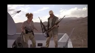 Home Made Pipe Bombs And A Bulldozer Versus Prehistoric Monster - Scene From 1990 Movie Tremors