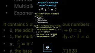 The Most Beautiful Equation:  Euler's Identity