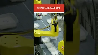 Automated robotic case packaging solution utilizing multiple FANUC SCARA robots #shorts #robotics