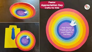 2 Beautiful Greeting Card Craft for kids | Pastor Appreciation Day Crafts for Kids | DIY | 🌈👔