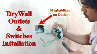 How to install outlet and switch on Drywall | DRYWALL USING METAL STUDS and TRACKS (part 4)