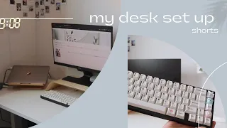 aesthetic minimal white desk set up ☁️ mechanical keyboard, standing desk & more