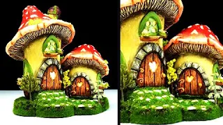 DIY Mushroom House with Jars 🍄 Clay Art Tutorial