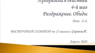 11. Программа в действии. 4-й шаг. Раздражение. Обиды. Восточный семинар по 12 шагам АА с Сергеем П.