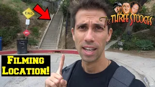 "Three Stooges"-- 147 Stairs FILMING LOCATION Revealed!-- Before and After/Then and Now!