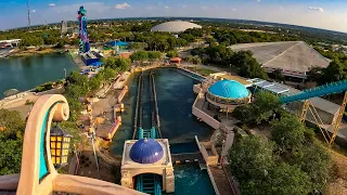 Journey to Atlantis [4K] Front Seat POV - SeaWorld San Antonio