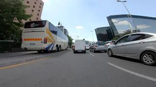 Driving in Rosebank, Johannesburg, South Africa.