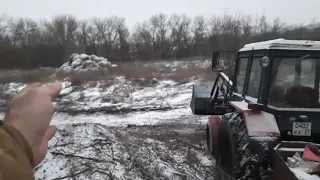 Мтз82 с куном турс 1500 таскает деревья пачками .