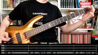 MEGADETH - Elysian Fields (bass cover w/ Tabs)