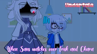 When Sans has to watch over a Frisk and Chara - Undertale