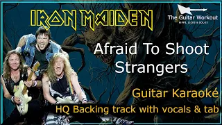 Iron Maiden - Afraid To Shoot Strangers (HQ Backing Track with vocals & tab | Guitar Karaoke)