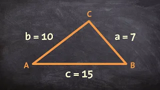 How to use law of cosines to find the missing angles of a triangle given SSS