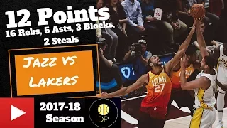 Rudy Gobert vs Lakers 4/3/18 | 12 Pts, 16 Rebs, 5 Asts, 3 Blocks, 2 Steals