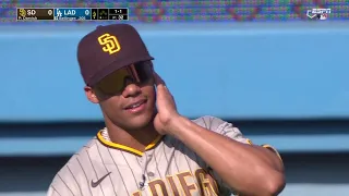 Padres new star Juan Soto MIC'D UP for in-game interview, has funny moment with Trea Turner!