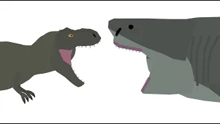 Pivot The Meg 2 Tyrannosaurus Rex vs Megalodon Animation made for me #pivotanimator #trexvsmegalodon