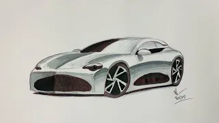 Concept Electric Car Concept drawing ✍️ (Timelapse)