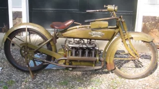 Henderson Motorcycle 1918 Model H Start Up Walk Around