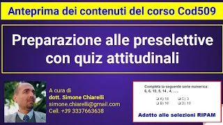 Preparazione alle preselettive con quiz attitudinali (01/08/2020)