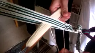 Tablet Weaving Lesson #1 - Simple Diamond pattern in backstrap method