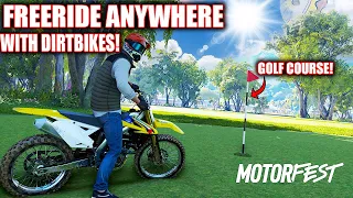 THIS NEW DIRTBIKE GAME LET ME FREERIDE TO A GOLF COURSE AND SEND IT!! (The Crew Motorfest)