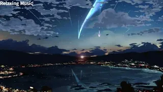 Kimi no Na wa [Your Name] OST 1 Hour + Gentle Rain Sounds [peaceful piano.ver]