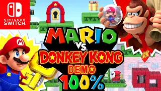 Mario vs. Donkey Kong Nintendo Switch Remake - 100% Longplay Full Demo Game Walkthrough Gameplay