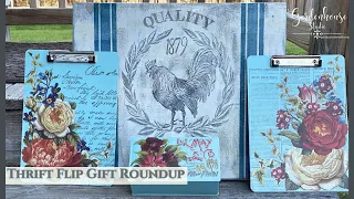 Thrift Flip #3 Recycled Door Stamped Gifts Roundup With IOD, Collage De Fleurs #diy #thrifting #iod