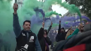 Protest over the increasing popularity of Argentine far-right presidential candidate Javier Milei