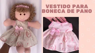 Vestido para boneca de pano passo a passo fácil