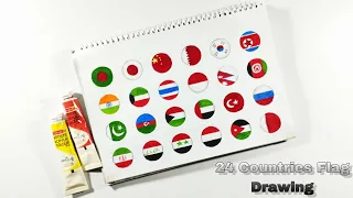 How to draw flag painting || 24 Countries flag drawing