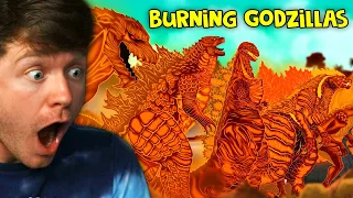 Reacting to EVERY GODZILLA as BURNING GODZILLA! (Animation)