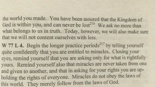 ACIM Workbook: Lesson 77 "I am entitled to miracles."