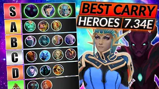 5 MOST BROKEN CARRIES of the NEW 7.34E Patch - BEST CARRY HEROES - Dota 2 Tier List Guide