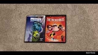 Monsters Inc 2002 DVD and The Incredibles 2005 DVD 5-2-24