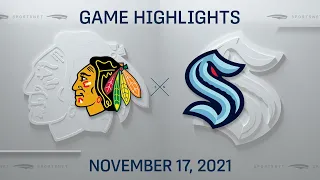 NHL Highlights | Blackhawks vs. Kraken - Nov. 17, 2021