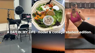 A DAY IN MY LIFE AS A MODEL & STUDENT- castings, workouts, finals, etc.