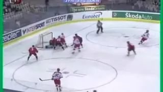 Japan - Denmark Icehockey (own goal) slow motion