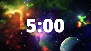 5 Minute Countdown Timer with Alarm and Deep Space Ambient Music | 🌠Deep Space Galaxy 🌠