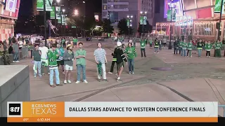 Stars fans celebrate playoff series win over Seattle Kraken