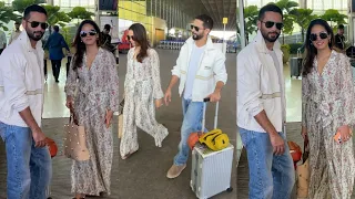Teri Baton Main Aaisa Uljha Jiya Fame Shahid Kapoor &  Beautiful Wife Mira Kapoor Spotted At Airport