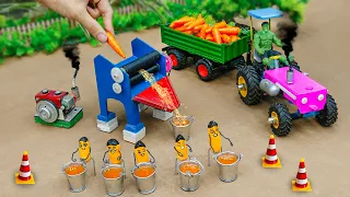 Diy tractor making mini carrot juicer machine | Diy harvest truck is stuck in the mud | @FarmModel