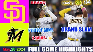 Padres Vs. Mmi Marlins MAY 28,2024  GAME Hightlights | TODAY MLB Hightlights 2024