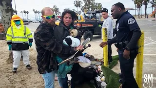 Homeless Encampment Clean-up at Venice Boardwalk