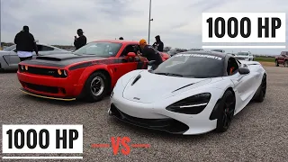 1000 HP Dodge Demon VS 1000 HP McLaren 720S / Drag Race