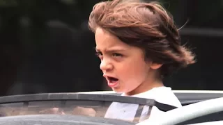 Shahrukh Khan's son Abram's expression in a Open Car ride is PRICELESS