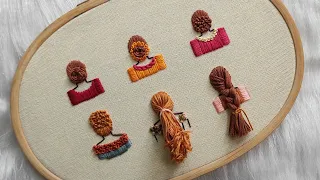 6 Easy Hair Embroidery Tutorial ❤️ Step by step tutorial for Beginners / Embroidery by Gossamer