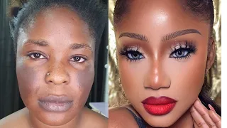 NIGERIAN MUST WATCH ✂️✂️💉😱BOMB 💣🔥BRIDAL GELE & MAKEUP TRANSFORMATION | MAKEUP TUTORIAL