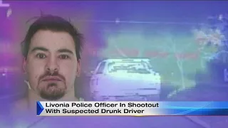 Livonia police officer in shootout with suspected drunk driver